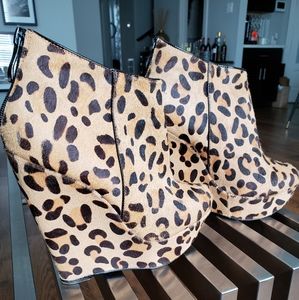 BeBe Leopard Wedge Bootie